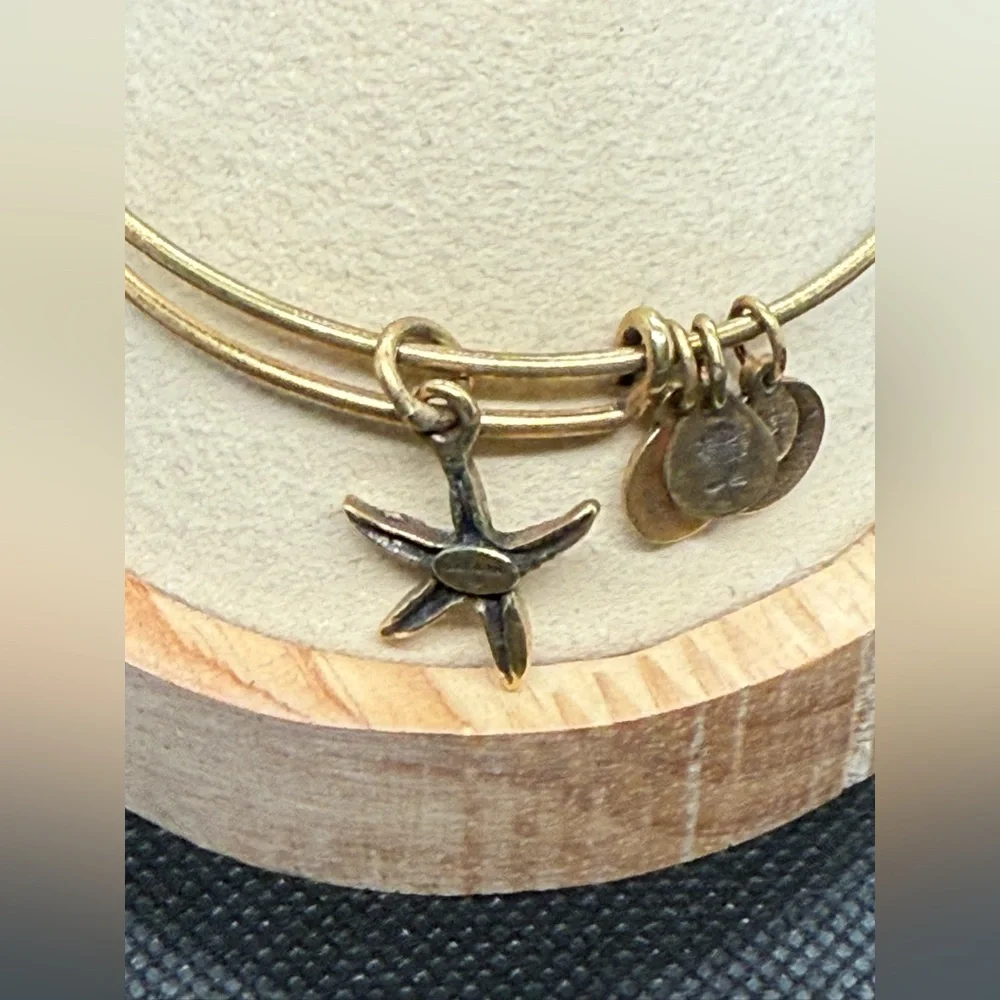 Alex and Ani Gold Starfish Charm Bangle Bracelet